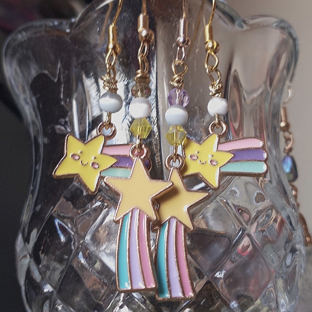 Mom Daughter Matching Shooting Star Dangly Earring